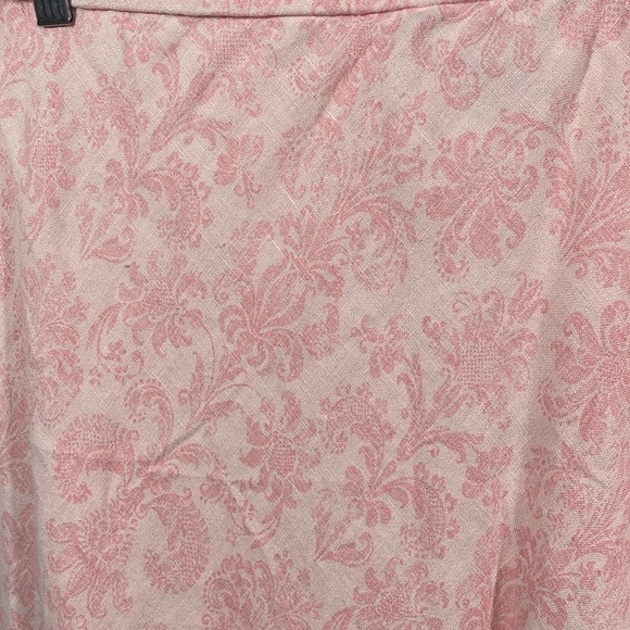 J.Jill Pink floral tone on tone Linen Skirt midi - Picture 4 of 4